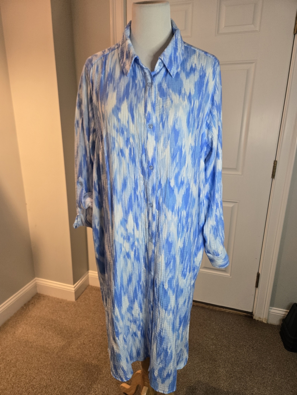 Denim & Co Beach Regular Cotton Gauze Dress